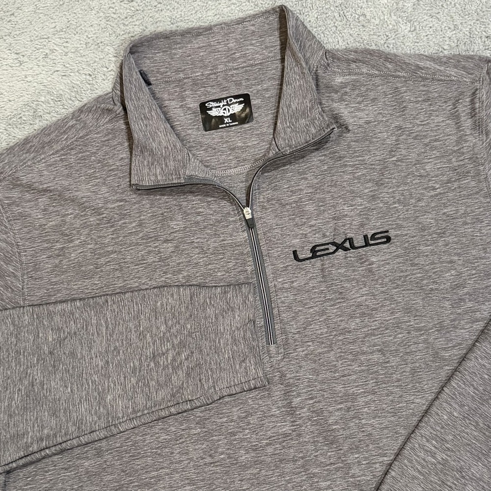 Straight Down x Lexus Racing Men's XL Grey 1/4 Zip Long Sleeve Golf Performance